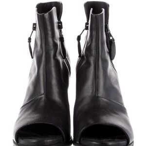 Rag & Bone Black Peep-Toe Ankle Boots